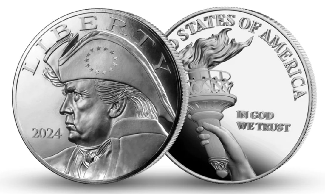 2024 Patriot Trump Silver Commemorative Coin, Uncirculated Reverse Liberty Torch
