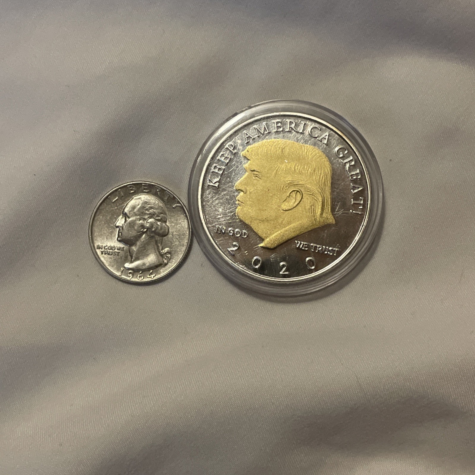 DONALD TRUMP 2020 SILVER GOLD PLATED COIN 45 PRESIDENT KEEP AMERICA GREAT