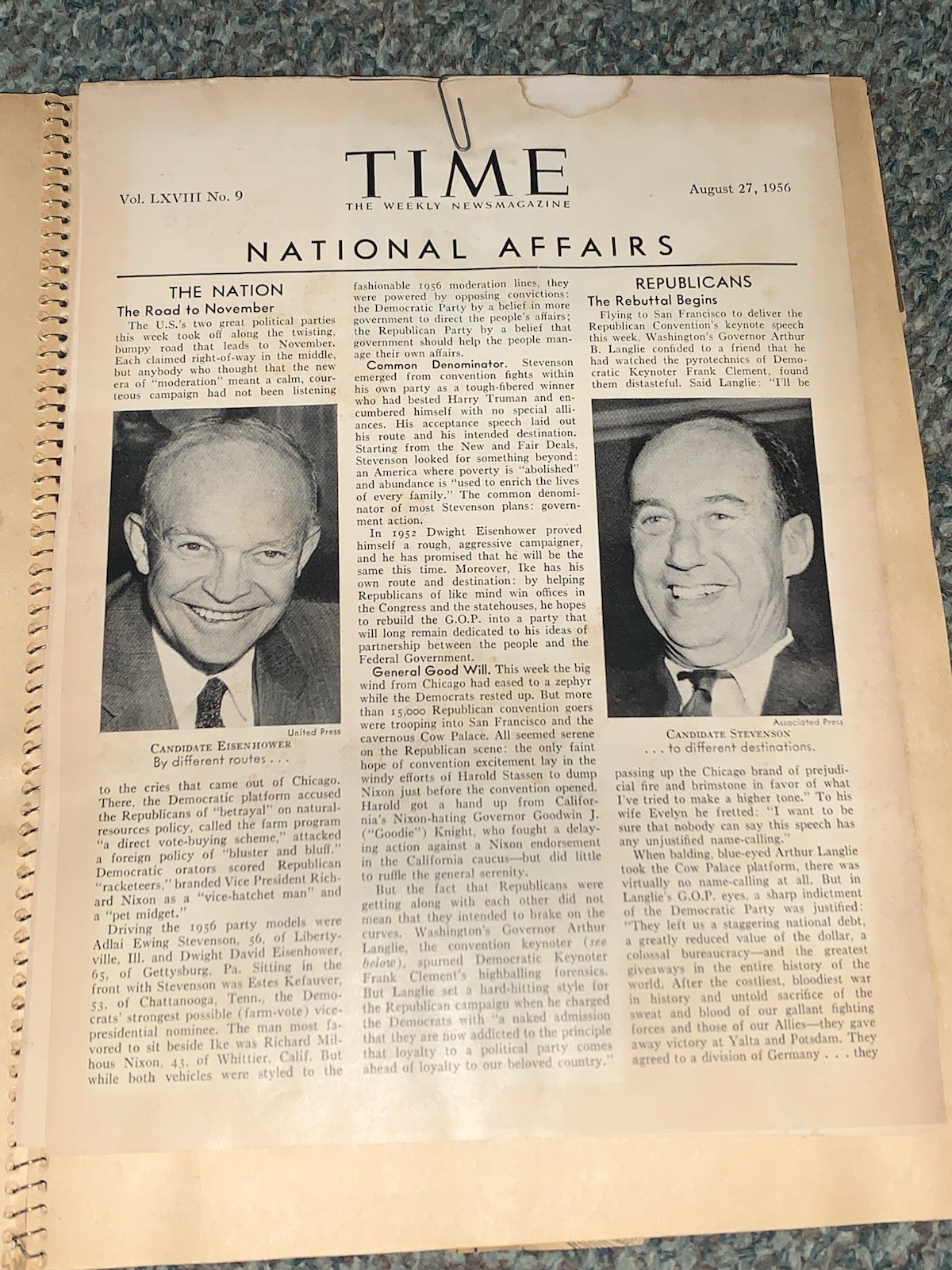 1956 President Eisenhower And GOP Convention Book With 53 Pages,w/Nebraska Ties!