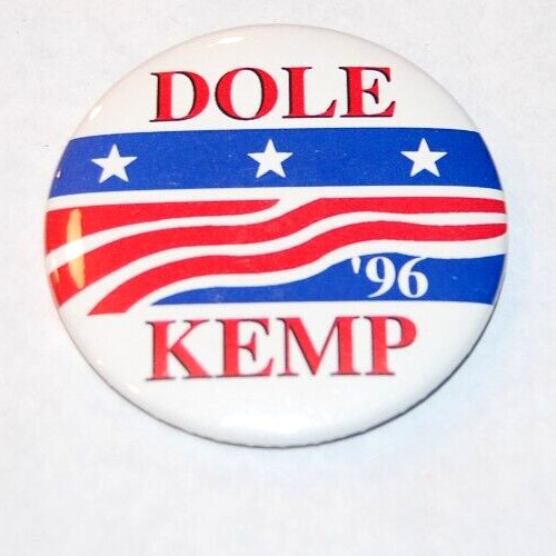 1996 BOB DOLE JACK KEMP PRESIDENT 2.25″ campaign pin pinback button political