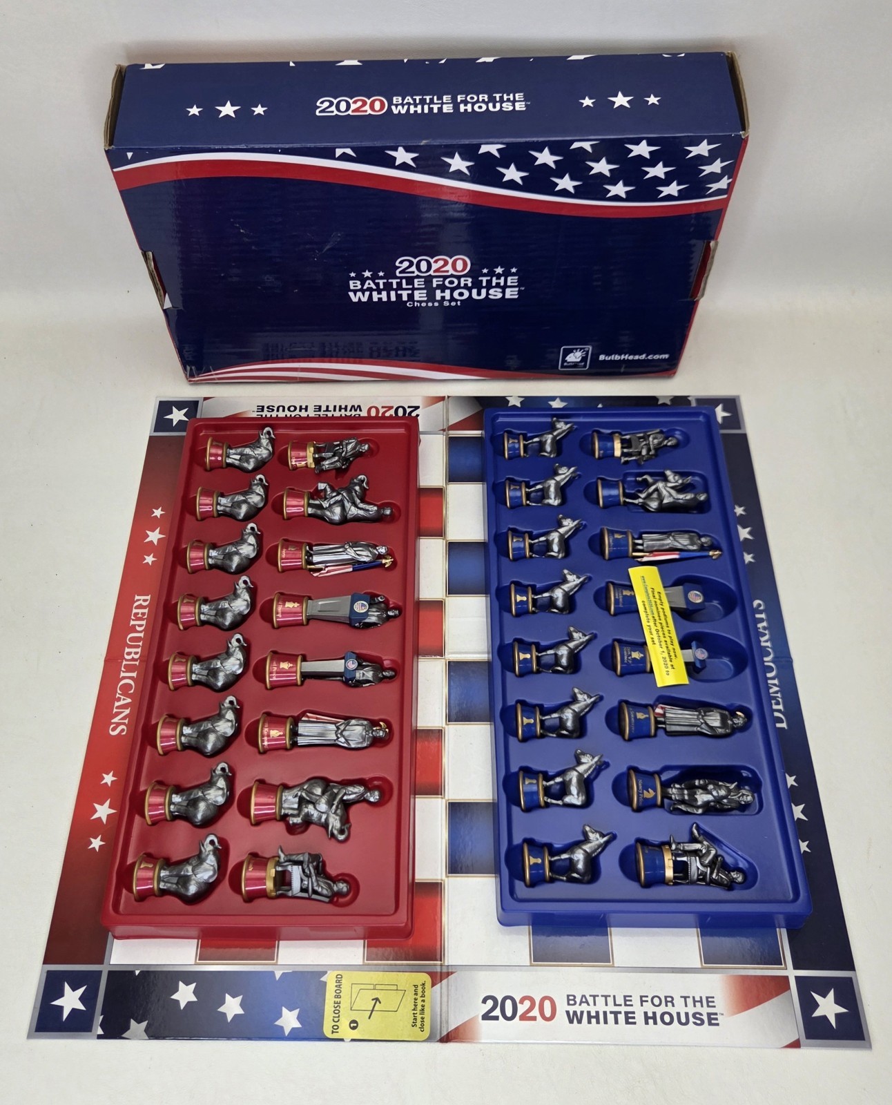 BulbHead 2020 Battle for the White House Chess Set w/ COA Trump Pence No Dem