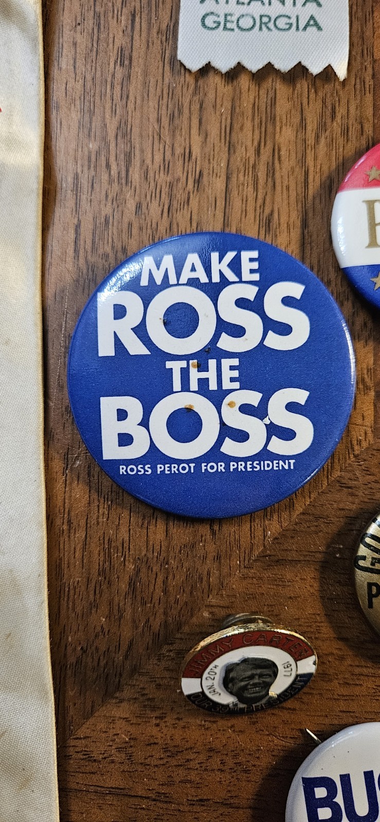VINTAGE CAMPAIGN MEMORABILIA 1960s-1990s Perot Wallace Carter Goldwater Bush