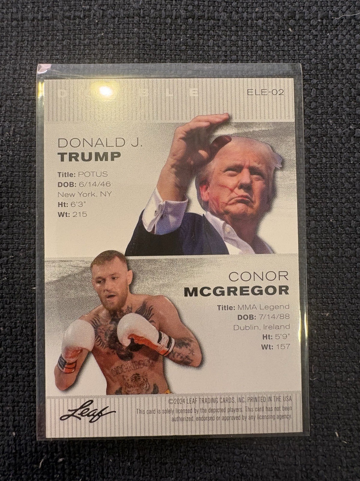 2025 Leaf Exclusive Legends Edition Featuring Donald Trump/ Connor Mcgregor