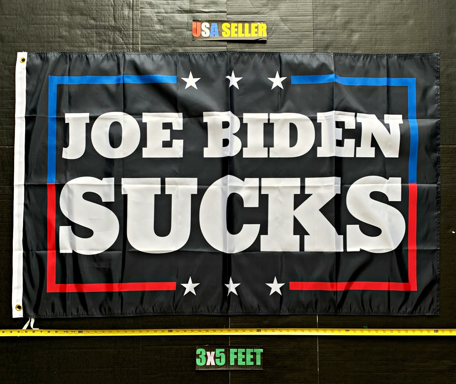 Donald Trump Flag FREE FIRST CLASS SHIP! Don Jr 2024 Joe Biden Sucks B Sign 3×5