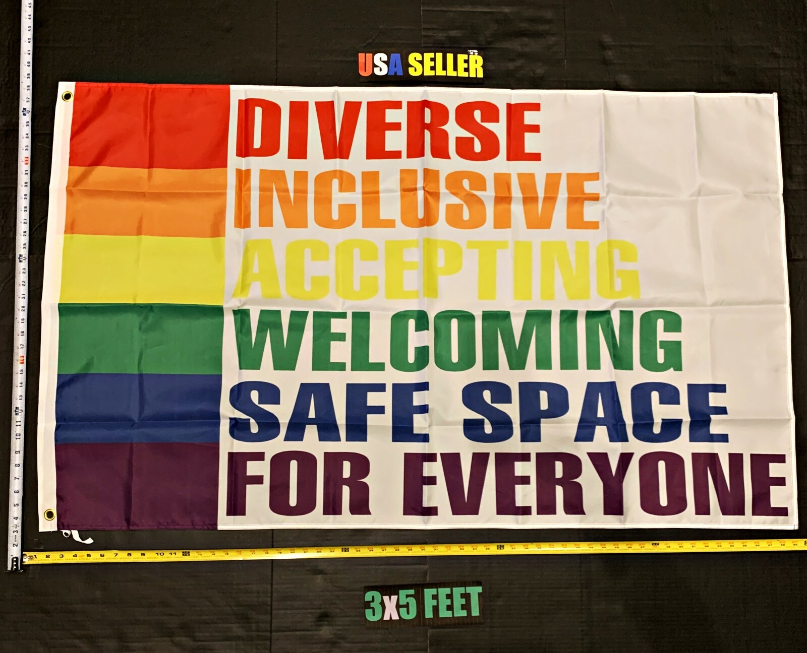 Equality Flag FREE SHIPPING Biden Harris LGBTQ Gay Diverse Rainbow USA Sign 3×5′
