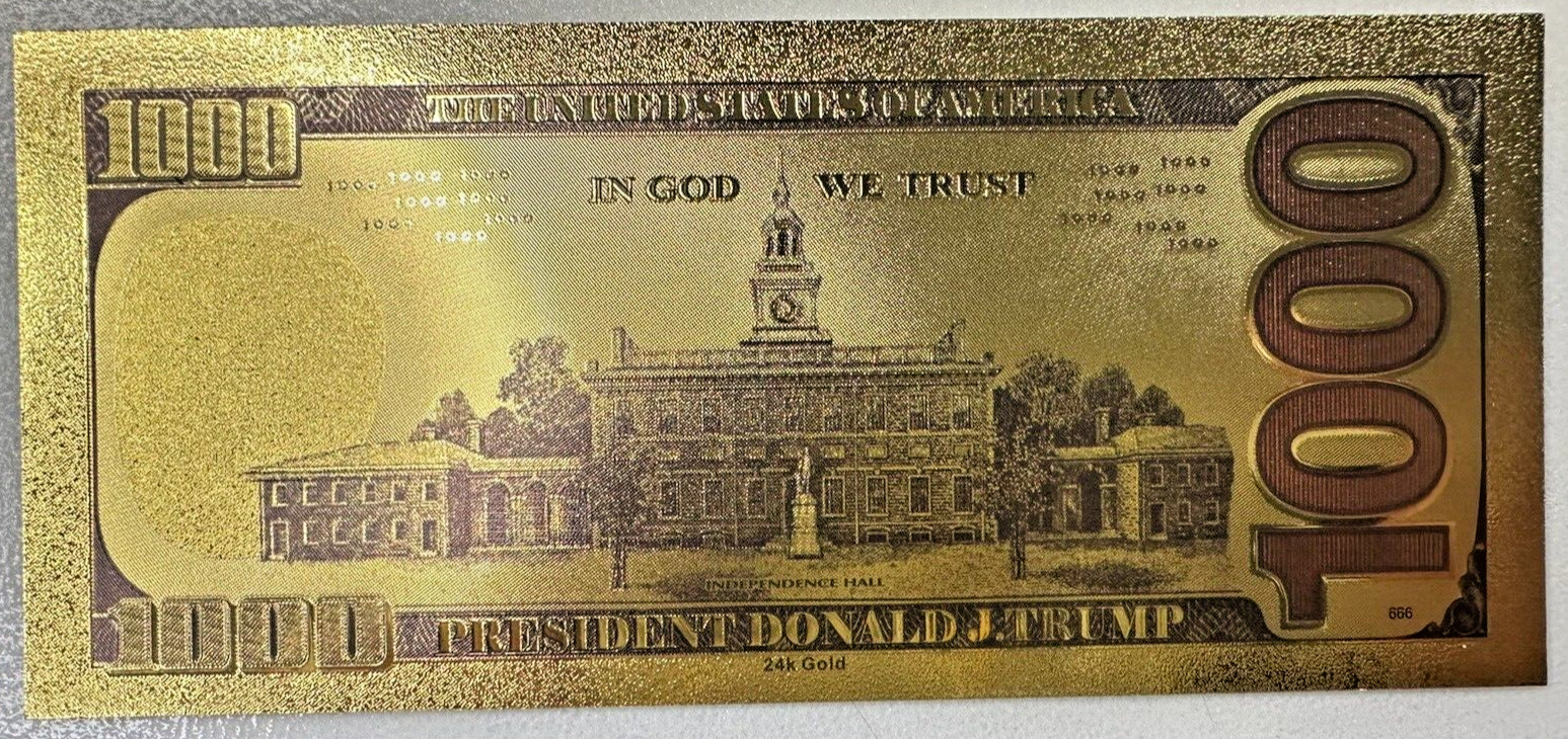 2024 Trump Gold Foil Currency with free Biden Note