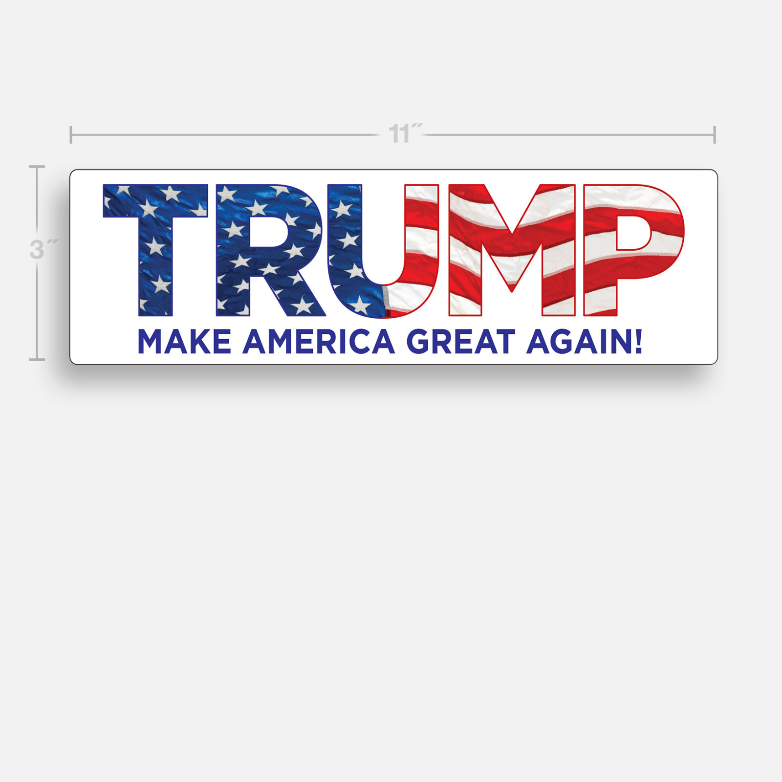 TRUMP FLAG 2024 Bumper Stickers – Make America Great Again – 11˝ x 3˝ 2 for $15