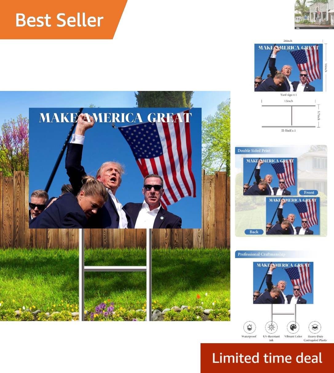 Elegant Trump Yard Sign 16″ x 24″ with Fade Resistant Material for 2025 Campaign