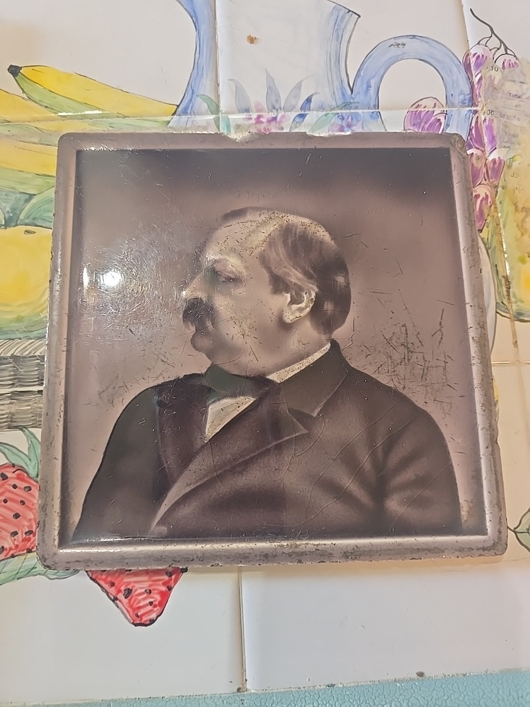 1886 President Grover Cleveland Portrait Campaign Ceramic Tile 6 Inchs