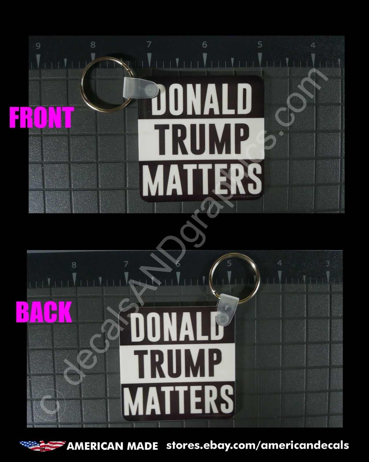 TRUMP 2020 2024 KEYCHAIN DONALD TRUMP MATTERS ANTI DEMOCRAT MAGA