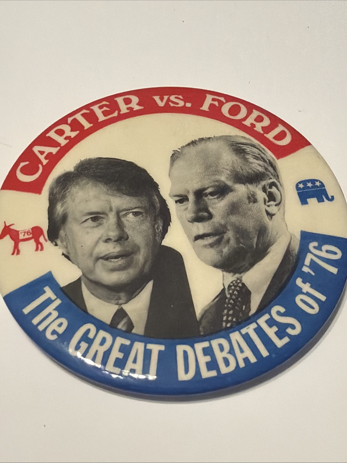 Jimmy Carter Ford 1976 campaign pin button political
