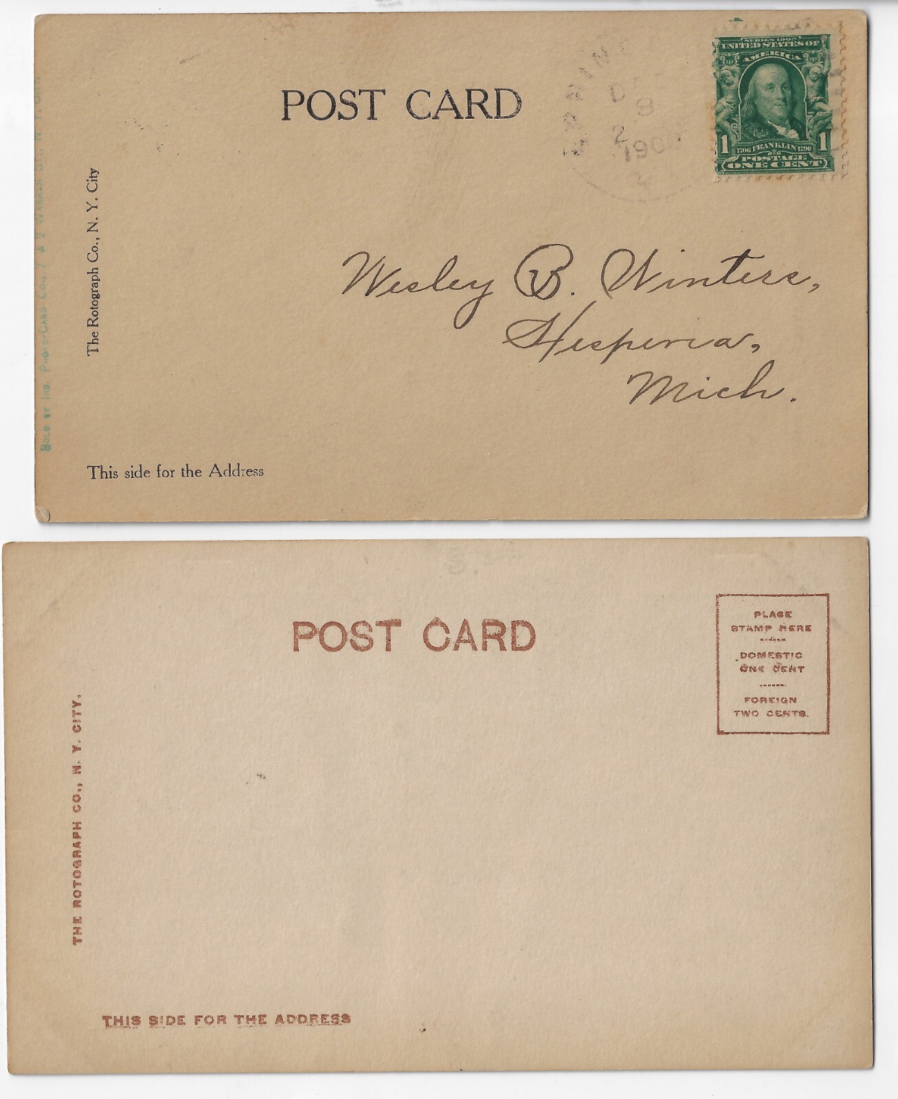 Dated Pair Real of Photo Rotograph Postcards Prez Teddy Roosevelt 1st Lady Edith