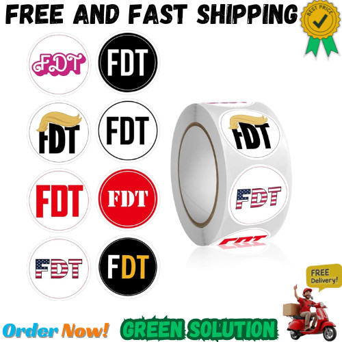 FDT Anti Tr××p Stickers Roll 500Pcs – Anti Tr××p 2025 Funny American Not My P