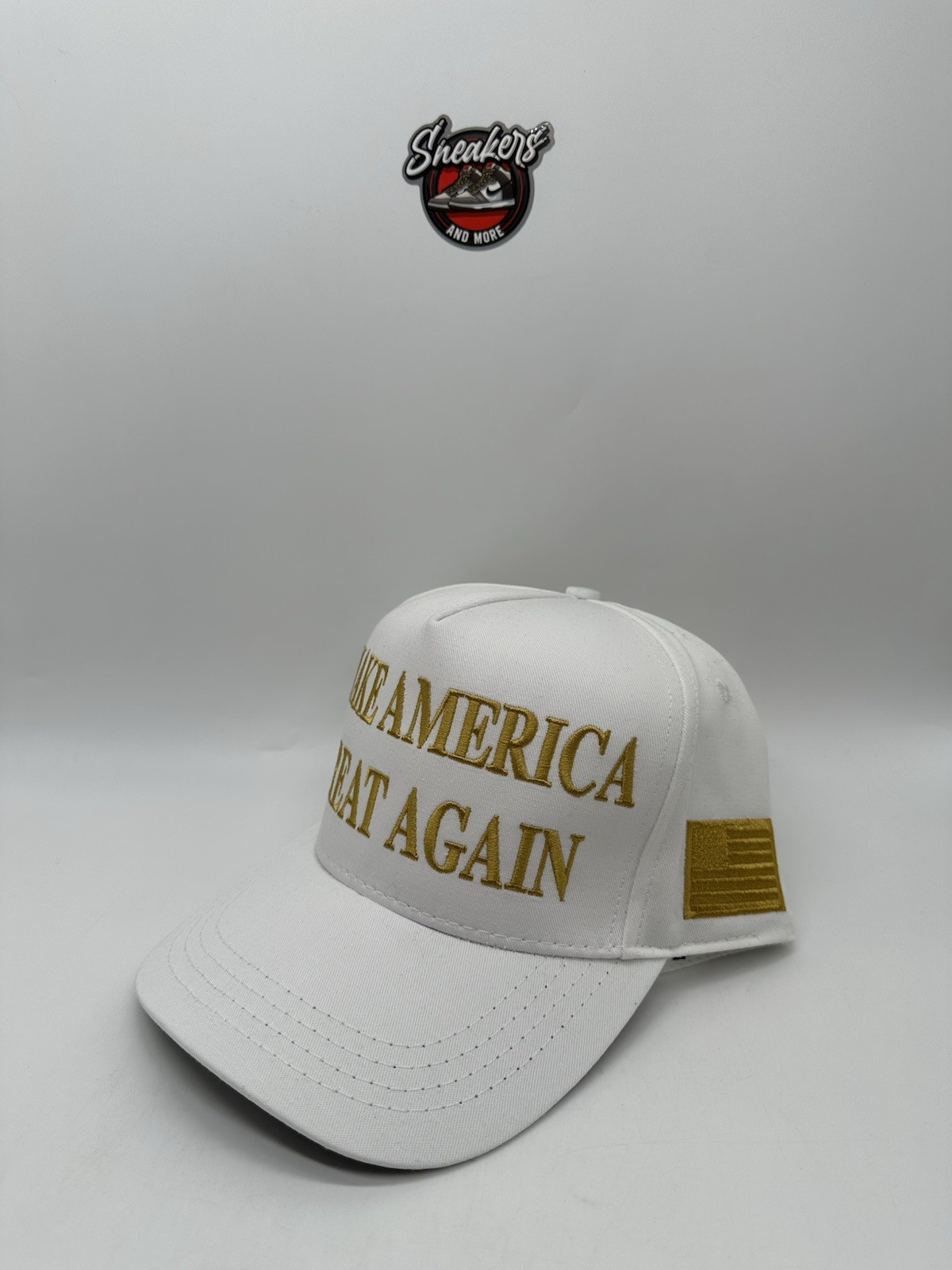 Official Authentic Donald Trump White Gold MAGA Make America Great Again Hat Cap