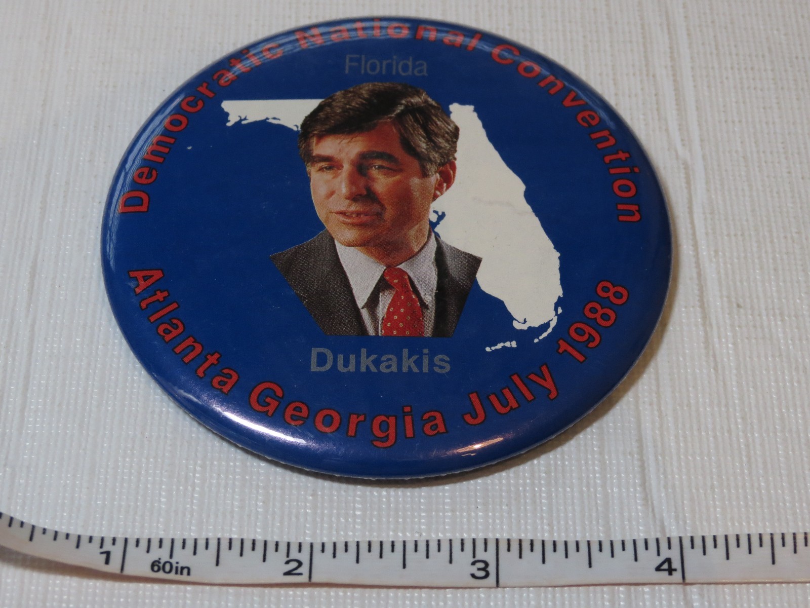 Democratic National convention Atlanta Georgia July 1988 Dukakis FL pin button