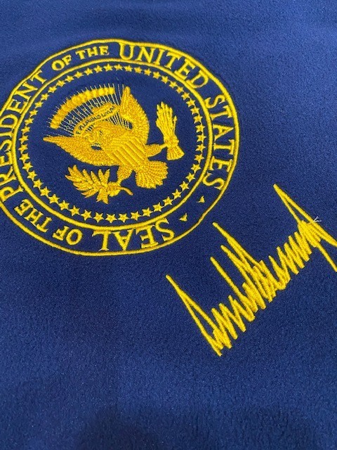 2018 President Donald J Trump Blue Blanket with Presidential Seal and Signature