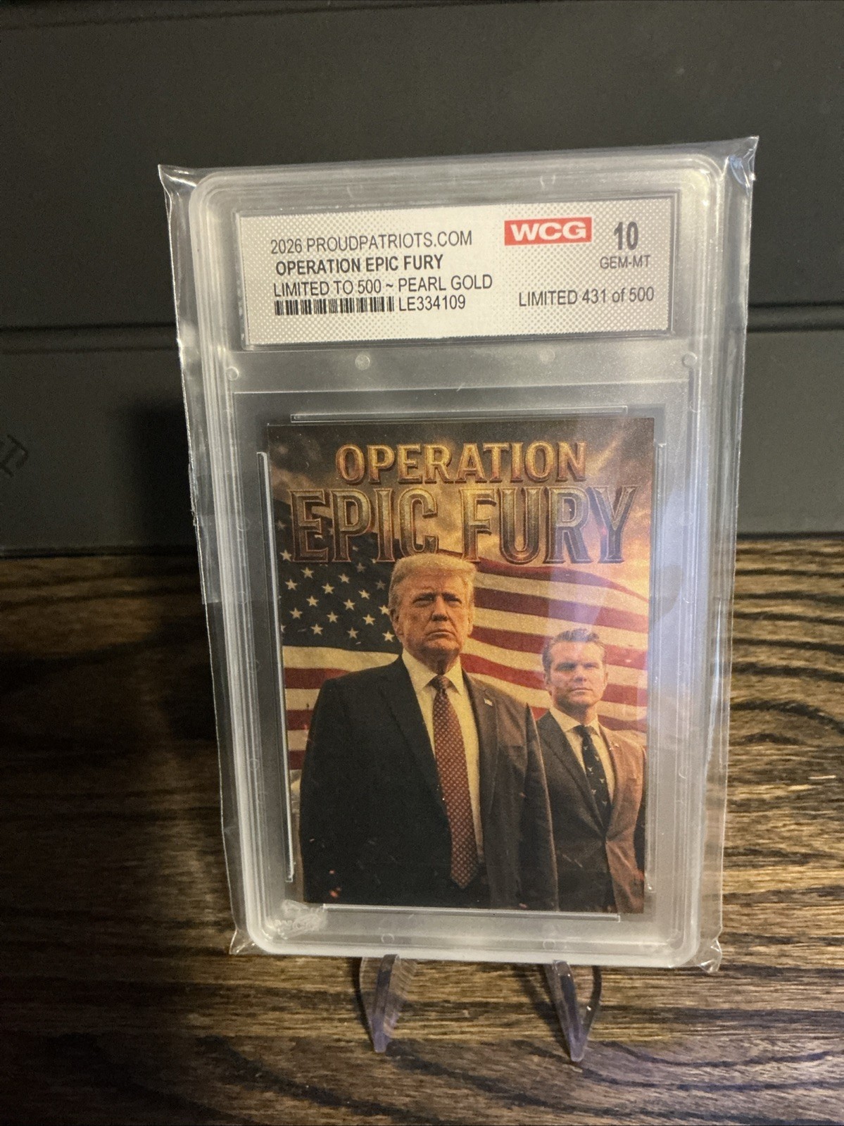 Pearl Gold Proud Patriots Donald Trump Trading Card – Operation Epic Fury