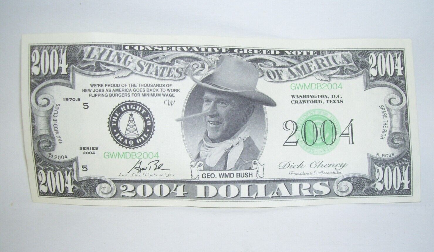 2004 Political Funny Money George W. Bush