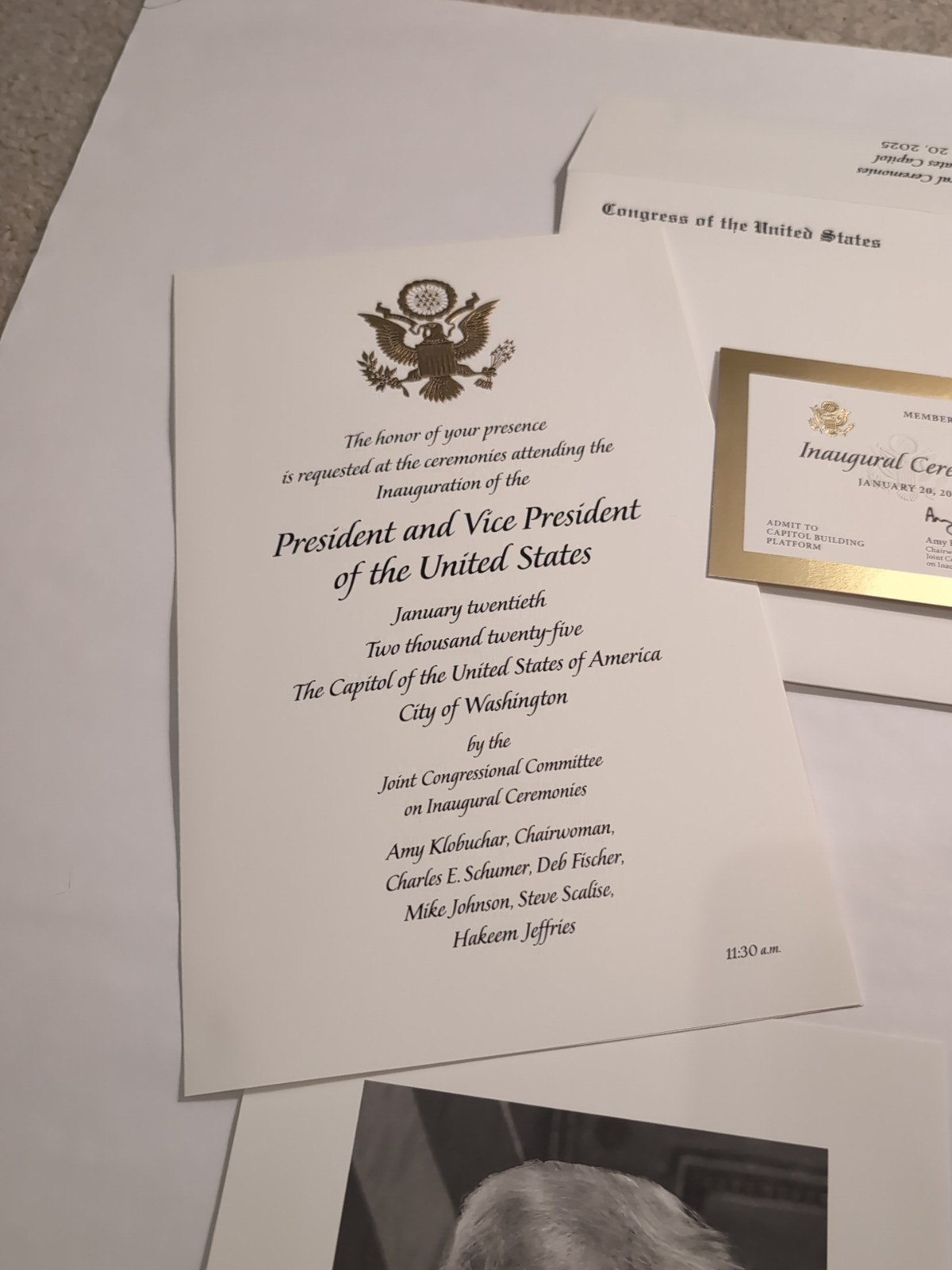 2025 Donald Trump Inauguration Gold Ticket & Program