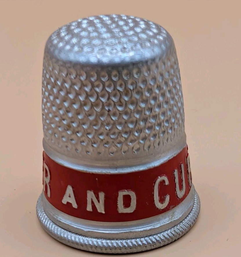 Vintage Rare 1928 Red Herbert Hoover / Charles Curtis Campaign Swag Thimble EUC