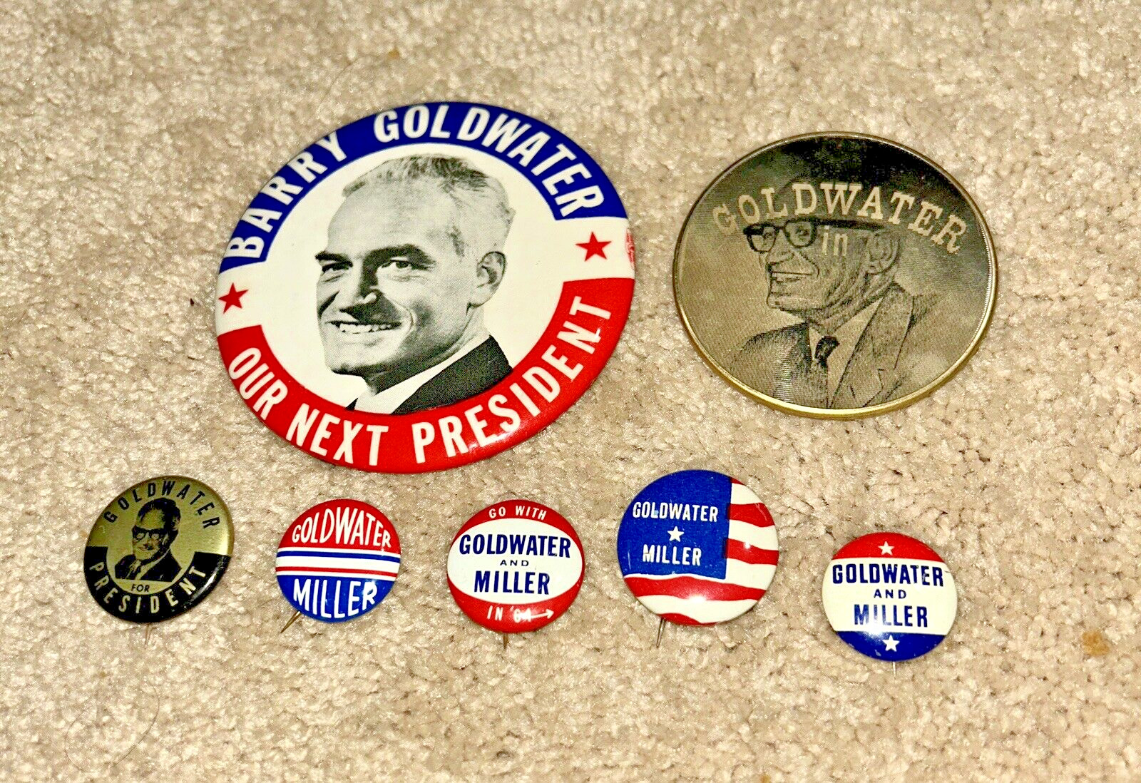 7 – 1964 Senator BARRY GOLDWATER for President Buttons #1