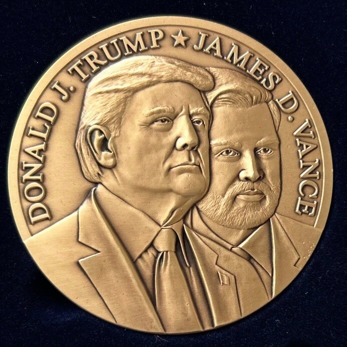 2025 Donald Trump and J.D. Vance Proposed Official President Inaugural Medallion