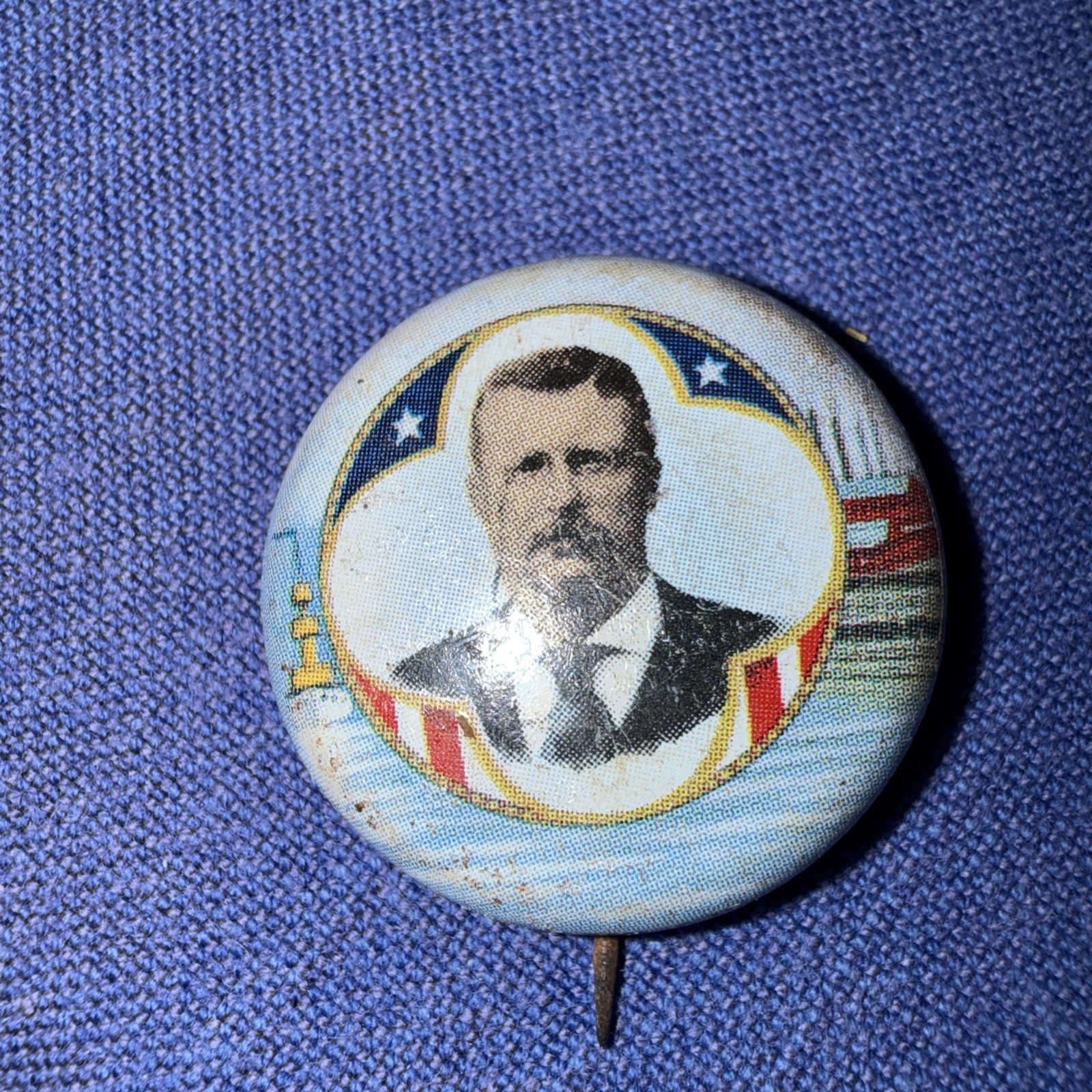 Teddy Roosevelt, Political Campaign, Pin Back Button, 1904. Replica 1972.