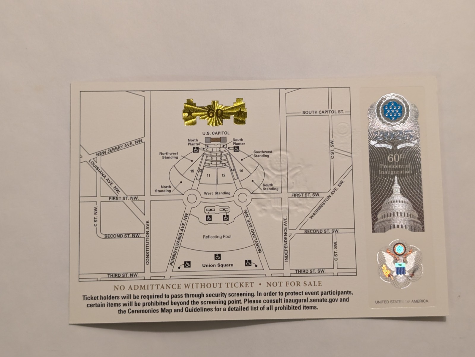 2025 Donald Trump Inauguration Gold Ticket & Program