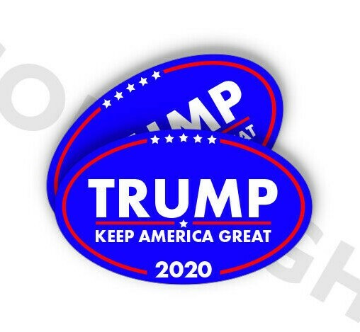 TRUMP 2020 Keep American Great Bumper Stickers Oval Decals Blue 5″ 2 pack