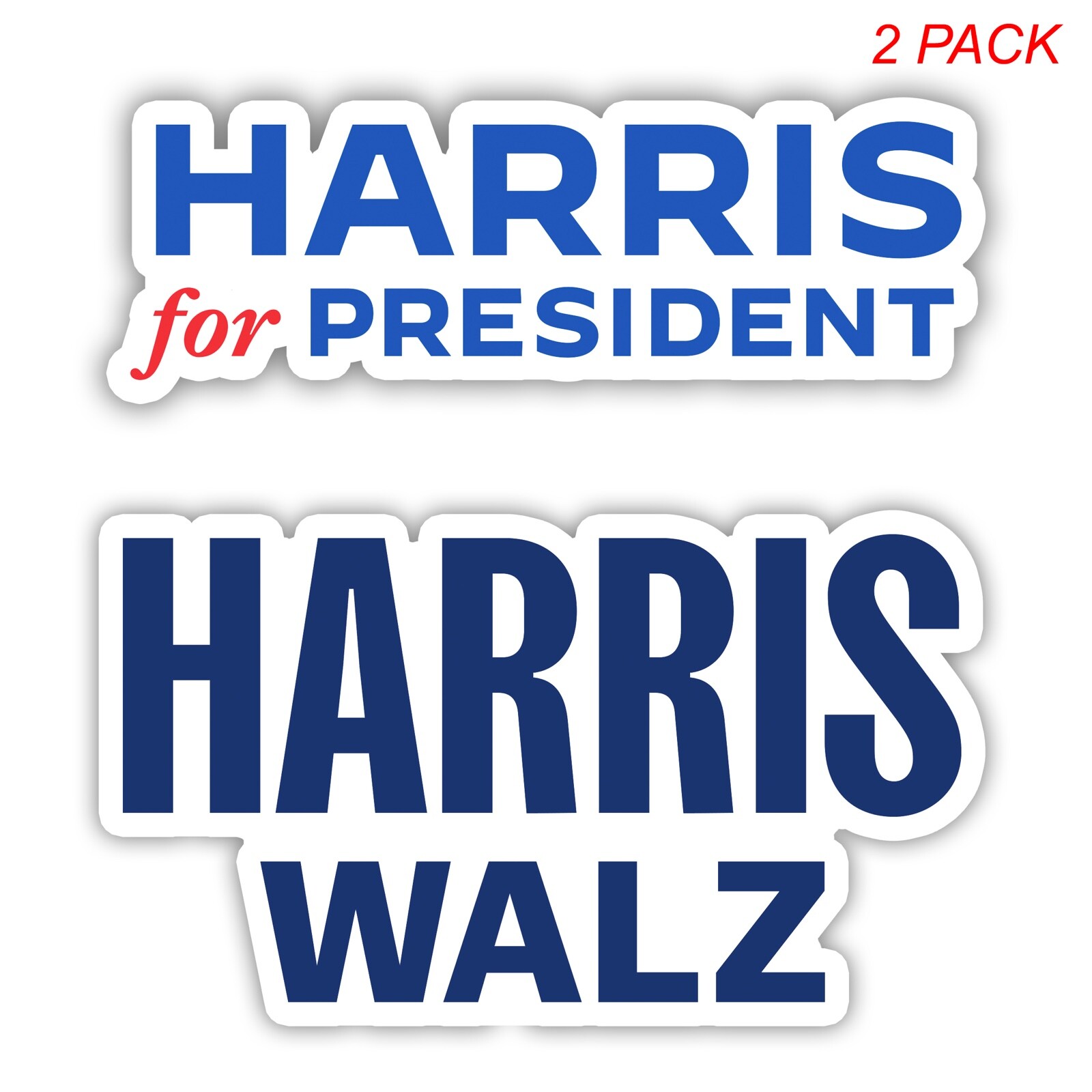 2 Pack KAMALA HARRIS WALZ Sticker 2024 For President Democrat Political Bumper