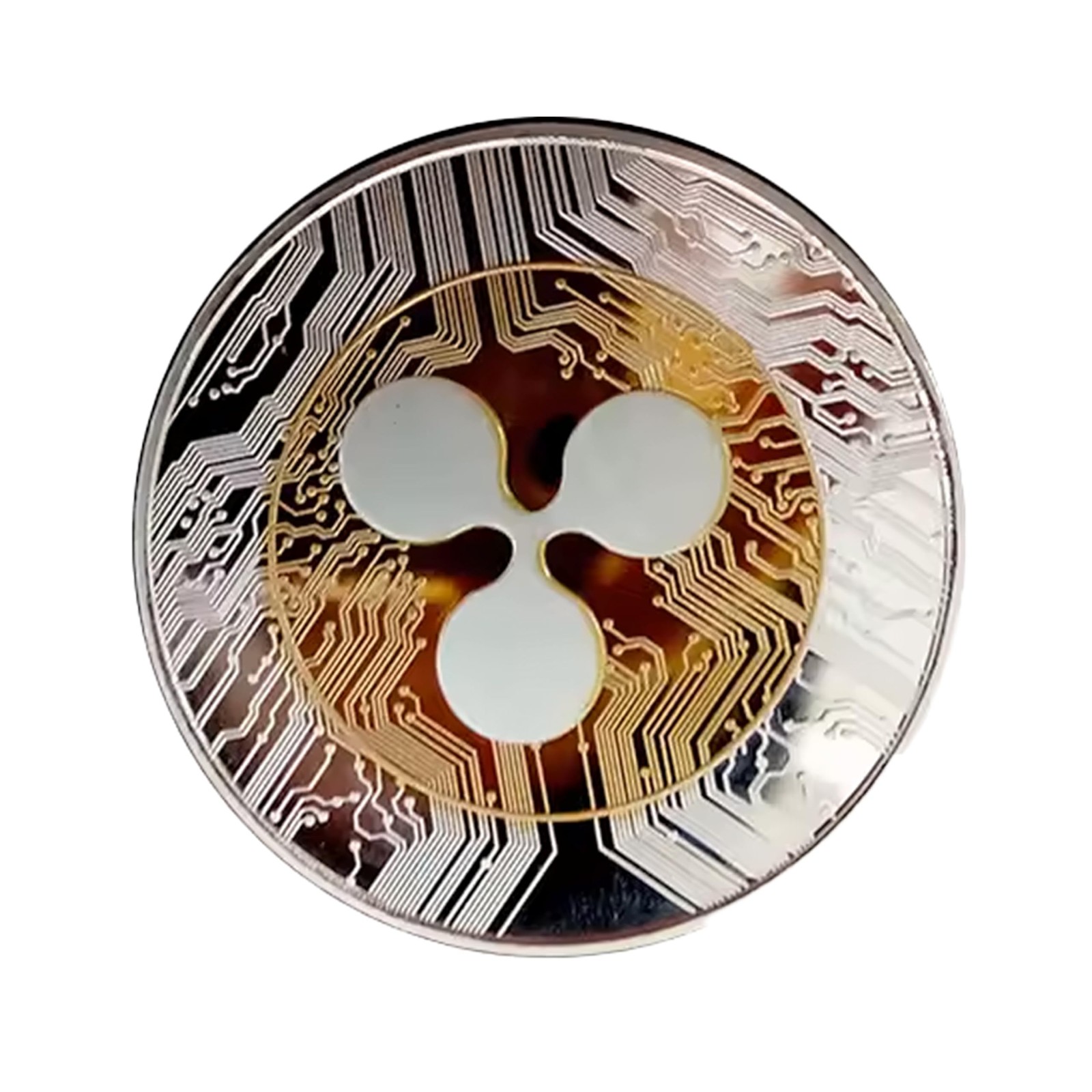 XRP Ripple Blockchain Crypto Gold on Silver Plated Coin Collector’s Medallion…