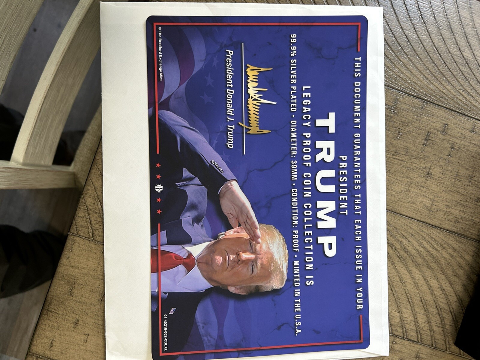 Two 2024 Donald J. Trump 99.9% Silver-Plated Proof Coins And 15 Coin Holder Case