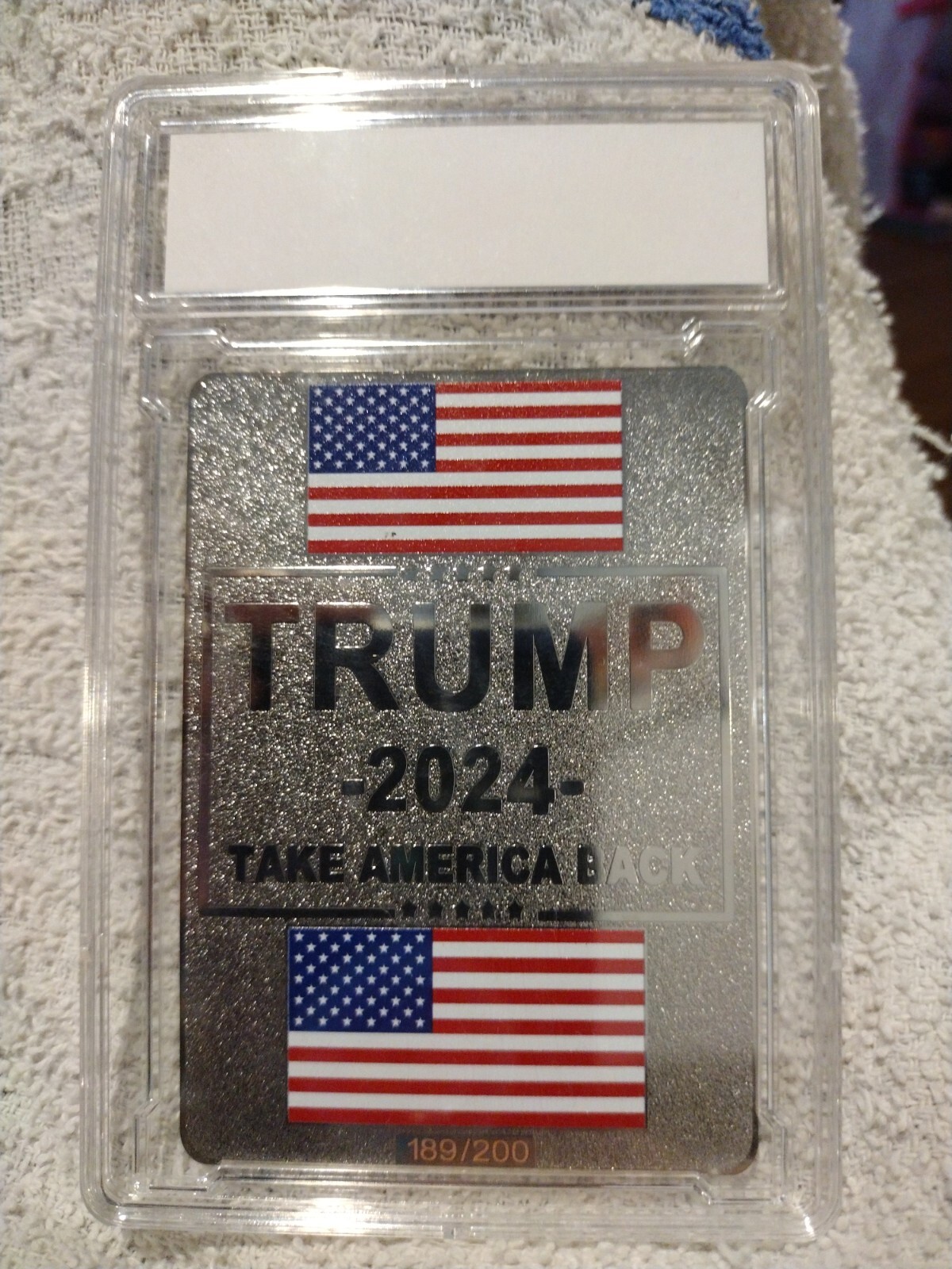 Orig RARE Donald Trump “Grab Em By The P*ssy” #189/205 Silver Version Metal Card