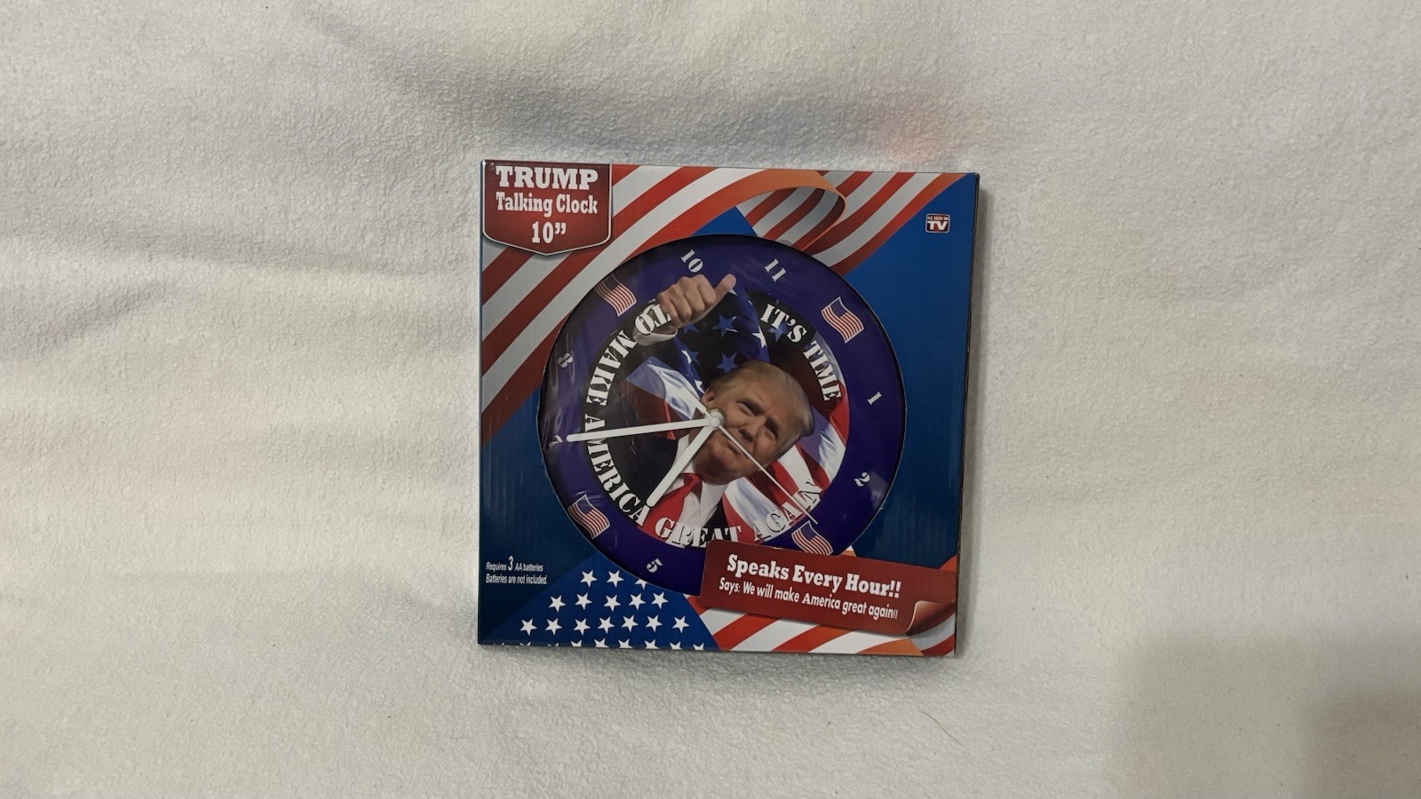 Trump Talking Clock 10″ Hourly Speaker Each Hours Thumbs Up Make America Greate