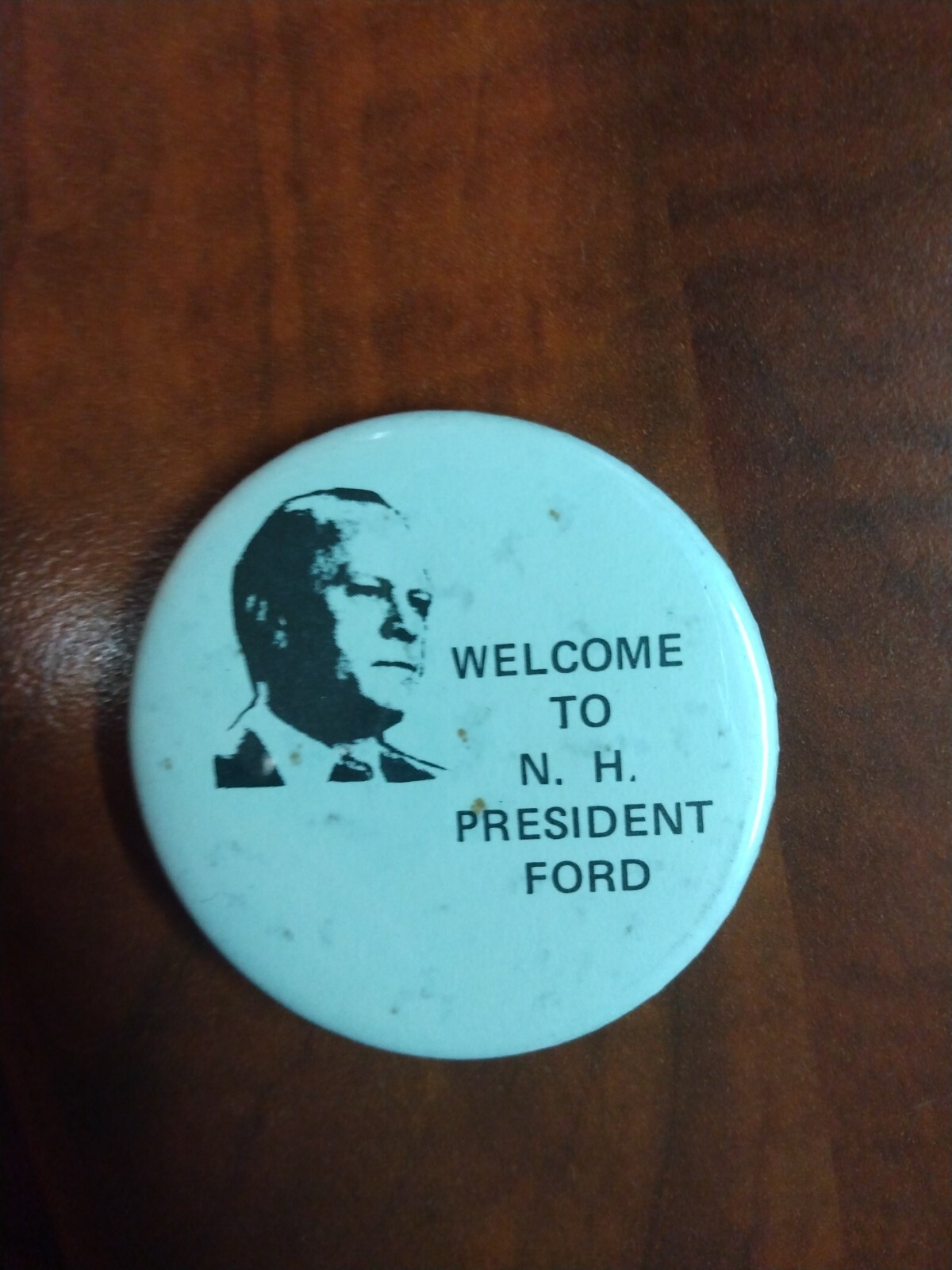 Gerald Ford 1976 Welcome to New Hampshire President campaign pin button