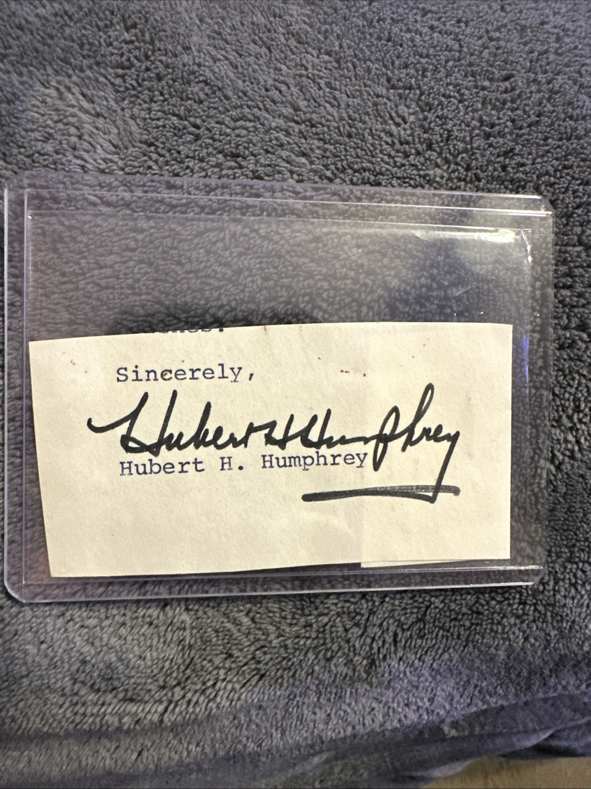 Hubert Humphrey CUT -Signature Autograph From HUGE, Political Collector🔥🔥🔥