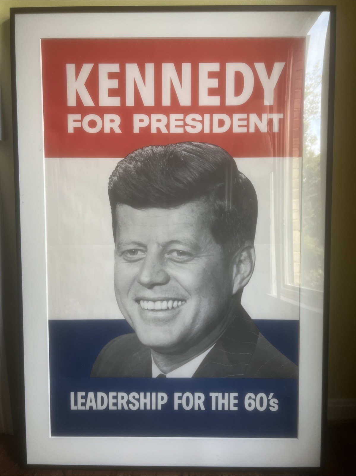Kennedy For President Custom Framed Vintage Leadership 1960 Campaign Poster