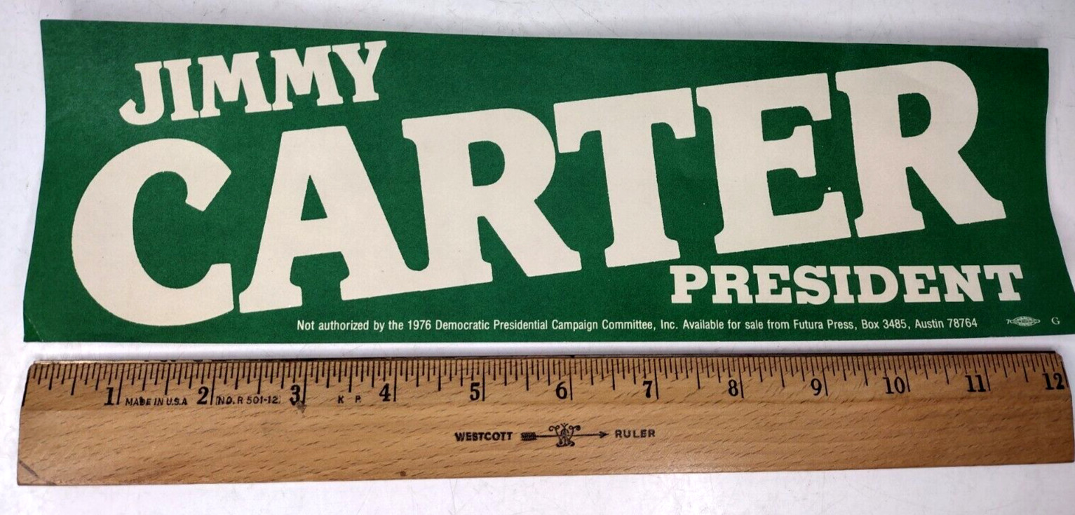 1976 Jimmy Carter Pin & Bumper Sticker Bicentennial Election Campaign Original