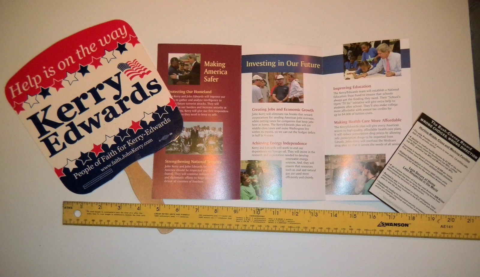 Kerry Edwards Four Piece Collection People of Faith Fan Bumper Sticker, Booklet