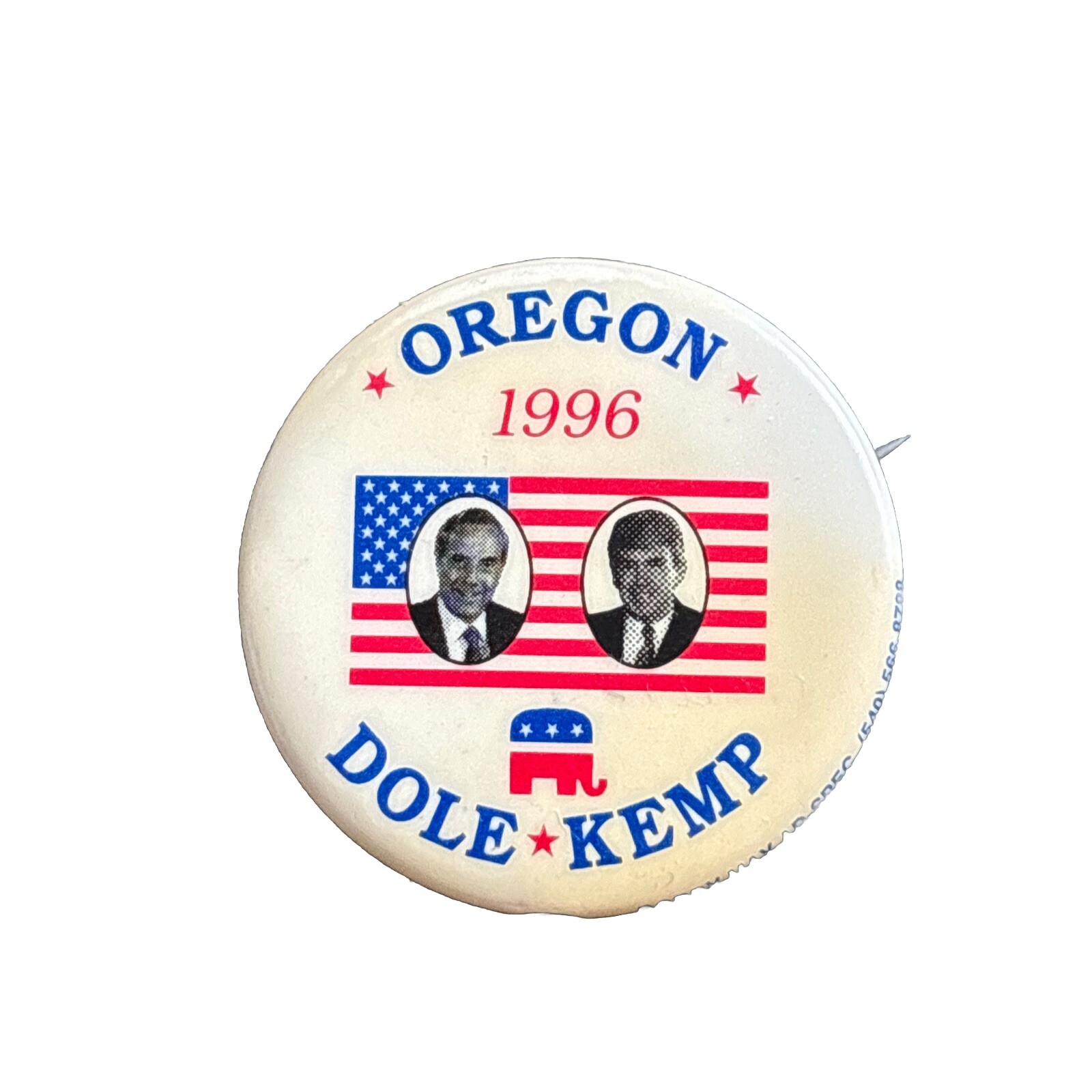 1996 Bob Dole for President Oregon 50 State Pin 1.5″ Button Jack Kemp Pinback