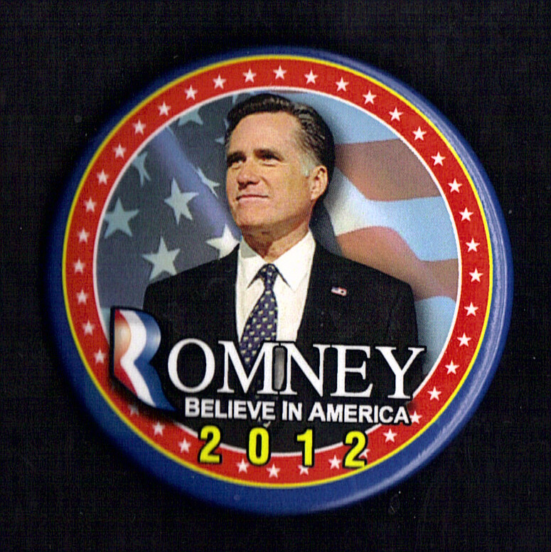 2012 Mitt Romney 2-1/4″ / Presidential Campaign Button(Pin28)