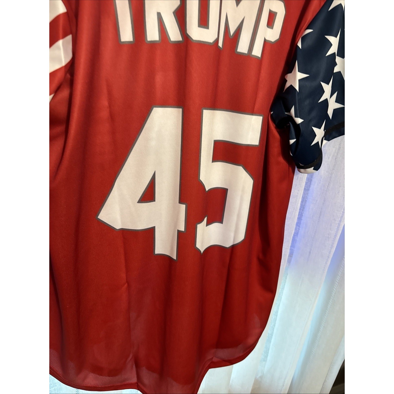 Greater Half Donald Trump #45 USA Statue Of Liberty Baseball Jersey Men’s Sz 2xl