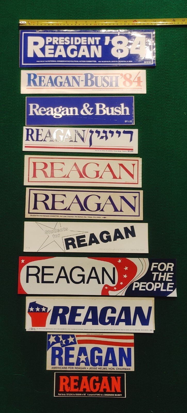 Rare Vintage Lot (11) Ronald Reagan President Bumper Stickers Unused