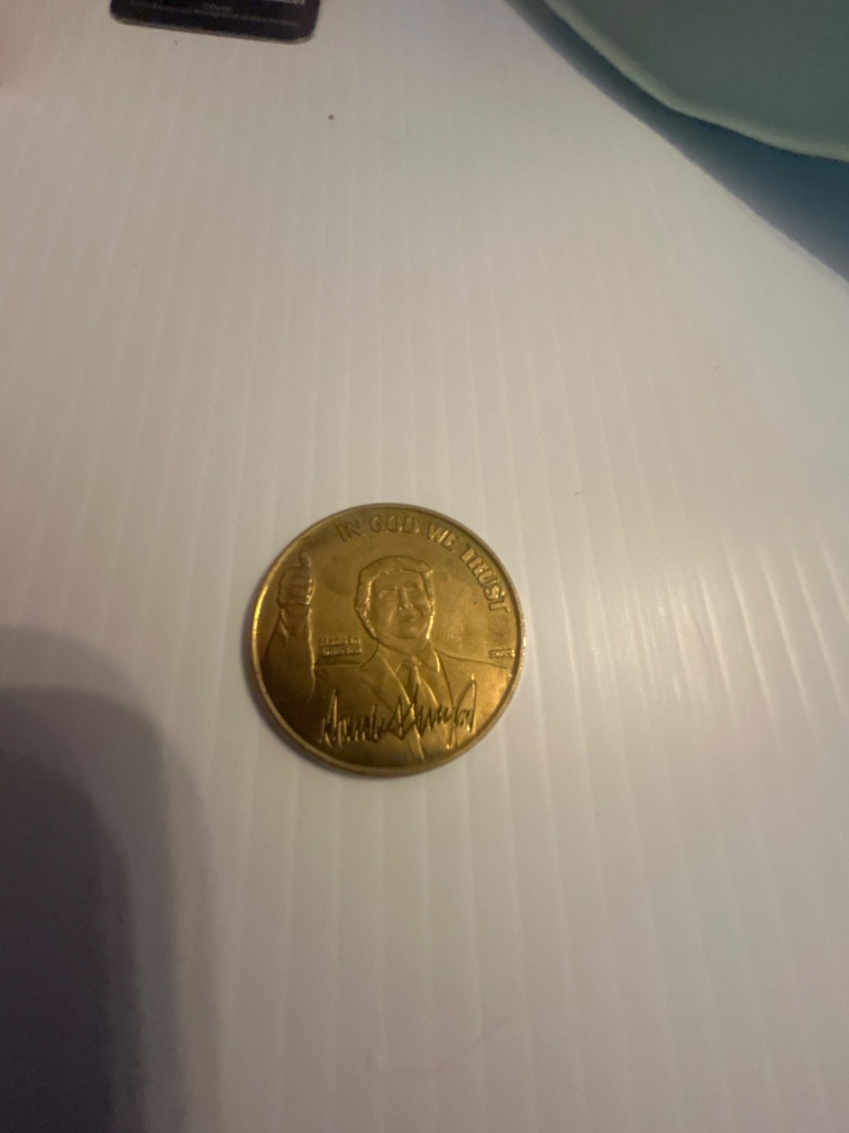 45Th Pres. Donald Trump Gold Tone “In God We Trust”-Commemorative Coin “2022”.