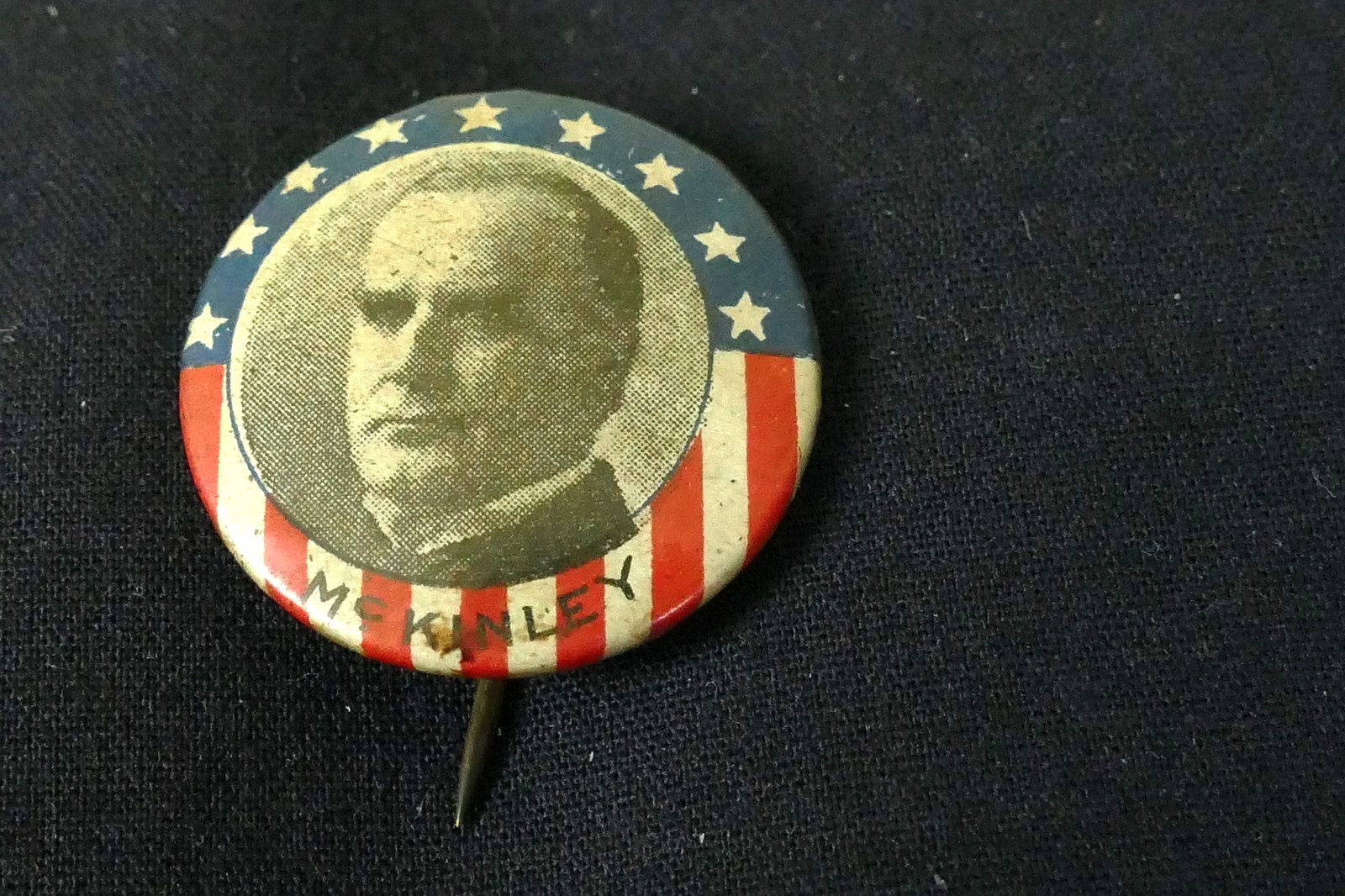 1896 William McKinley Stars Stripes Presidential Campaign Button Pin Pinback 7/8