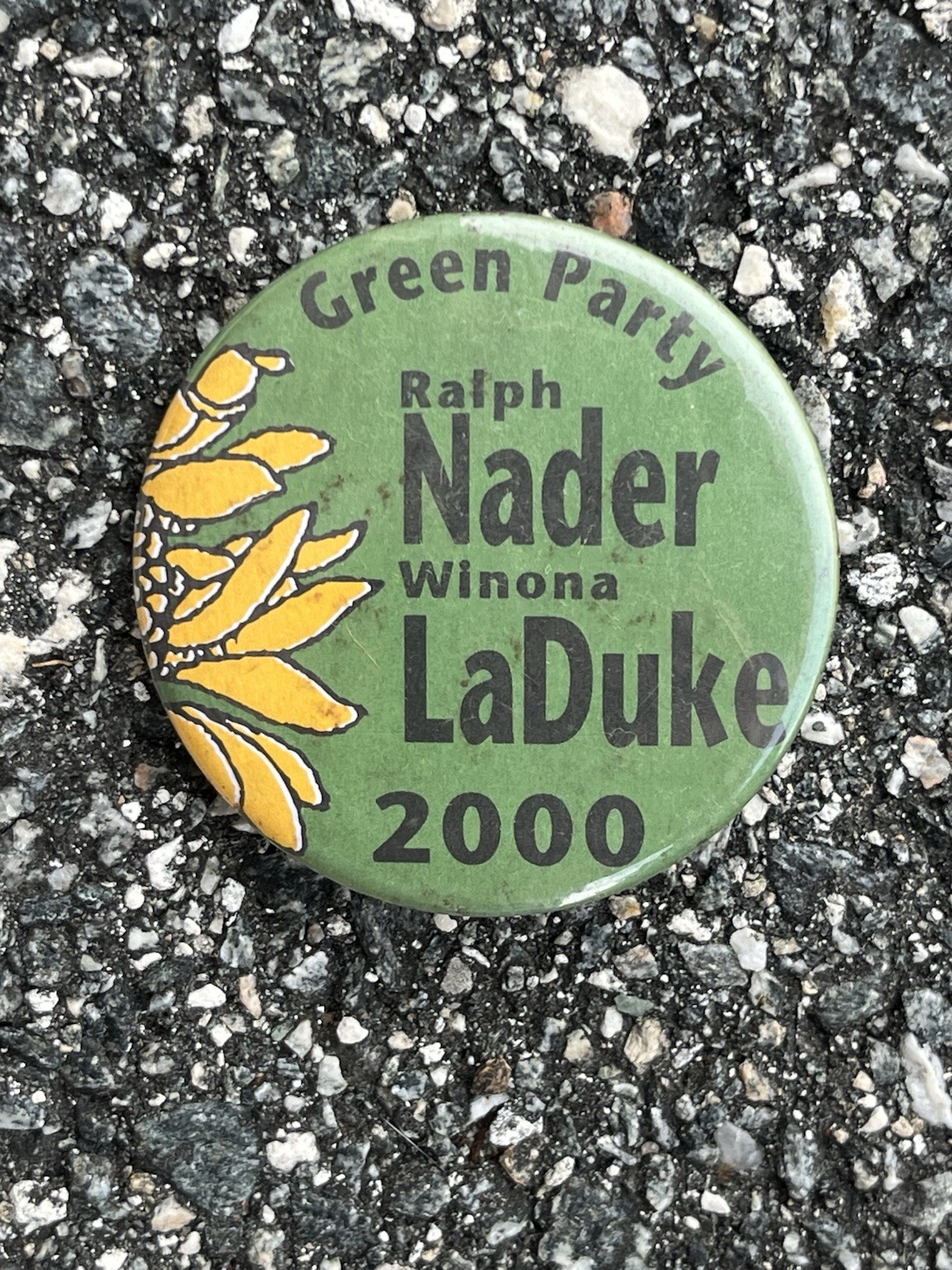 Ralph Nader & Winona LaDuke Green Party 2000 Campaign Button Political Pin