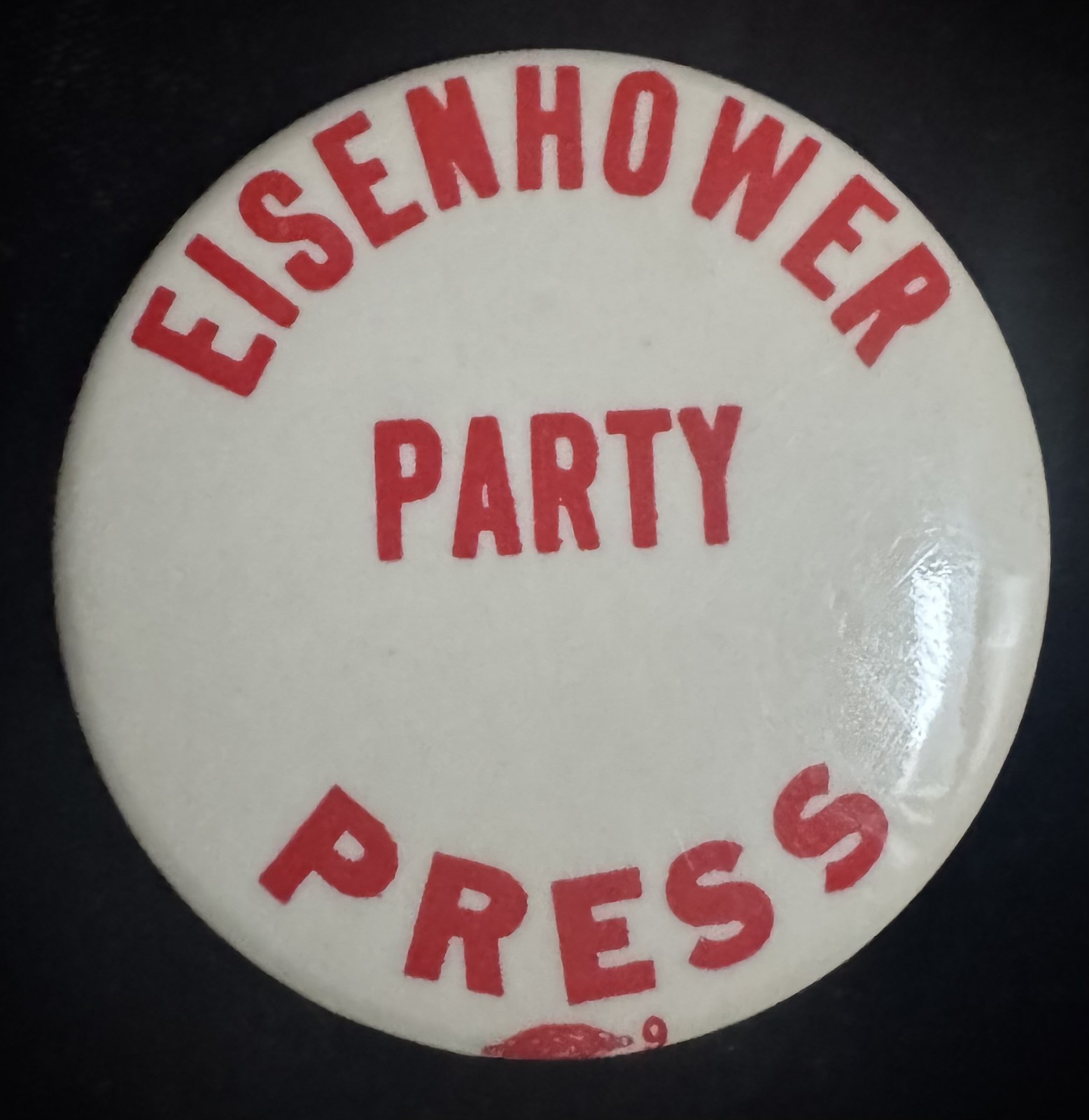 SCARCE 1952 EISENHOWER 2 1/4″ “PRESS PARTY” CELLO CAMPAIGN-RELATED BUTTON-MINT!