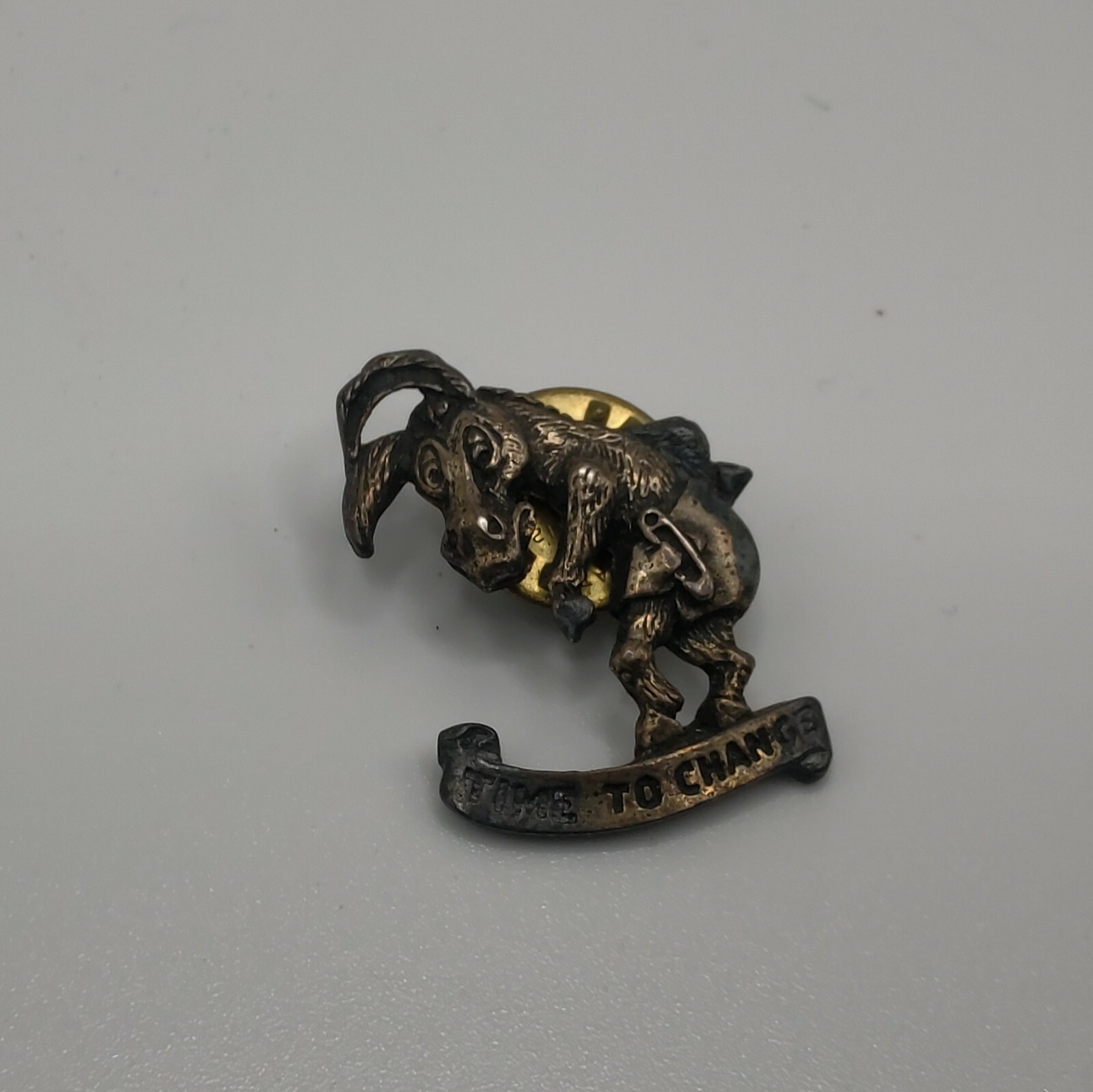 Vintage 1952 Time To Change Sterling Silver Pin GOP President Eisenhower