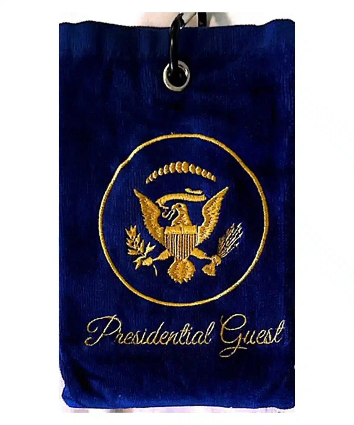 Presidential Guest Embroidered Gold Presidential Seal Navy Blue Golf Towel