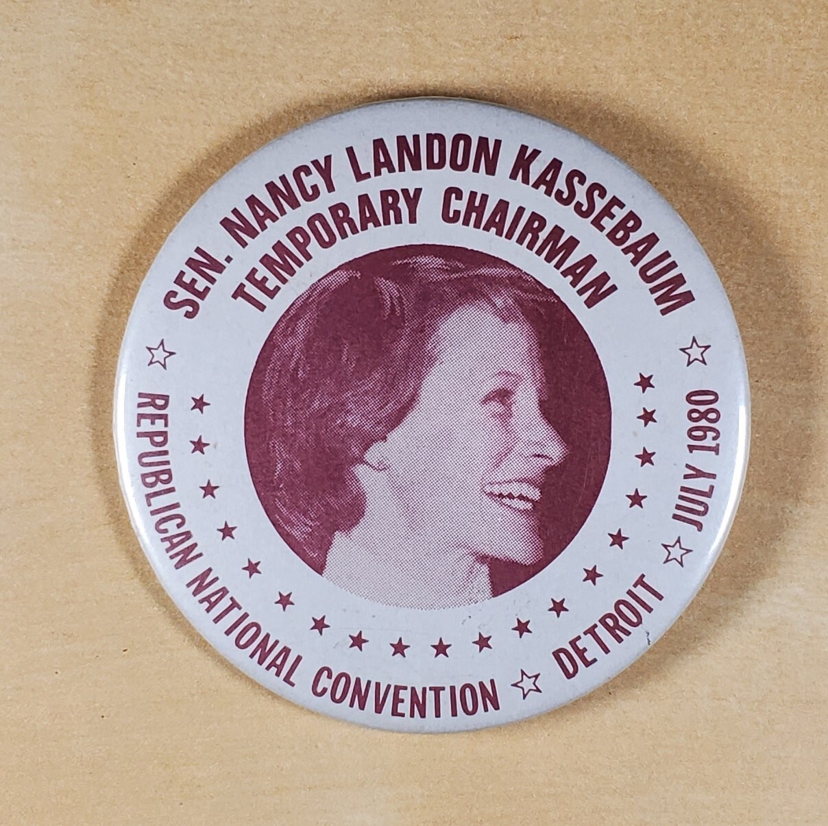 1980 Kassebaum GOP Convention Reagan Badge Pinback Button